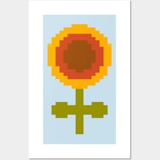 Sunflower Pixel Art Posters and Art